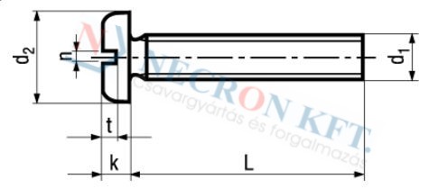 Domborúfejű egyeneshornyú csavar (DIN85-MŰA00-0170)