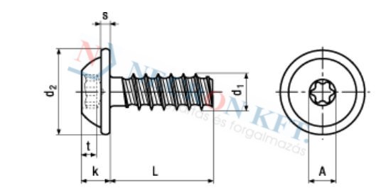 Domborúfejű DELTA PT® csavar (NCN20040-ZN-0060)
