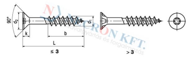 Süllyesztettfejű TORX facsavar részmenetes (SPAX-SFZNRM-0065)