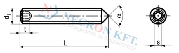 Belsőkulcsnyílású kúposvégű hernyócsavar (DIN914-ZN00-0050)