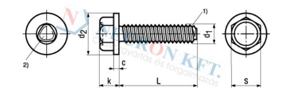 Hatlapfejű menetnyomó csavar (DIN7500D-ZN-0105)