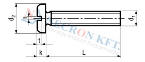 Domborúfejű egyeneshornyú csavar (DIN85-ZN000-0190)