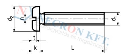 Domborúfejű egyeneshornyú csavar 346