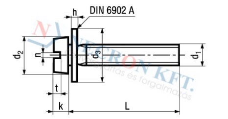 Hengeresfejű egyeneshornyú kombi csavar alátéttel (DIN84-Z1-ZN-0055)