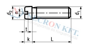 Kisfejű hengeres fejű, egyeneshornyú csavar (DIN920-04ZN-0110)