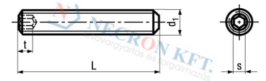 Belsőkulcsnyílású laposvégű hernyócsavar (DIN913-A400-0050)