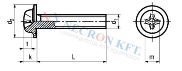 Domborúfejű kereszthornyú csavar ECO-FIX (NCN4825-ZN0-0010)