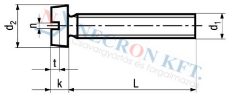 Hengeresfejű egyeneshornyú csavar (DIN84-SRNIK-0075)