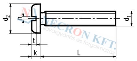 Domborúfejű egyeneshornyú csavar (DIN85-SRNIK-0155)