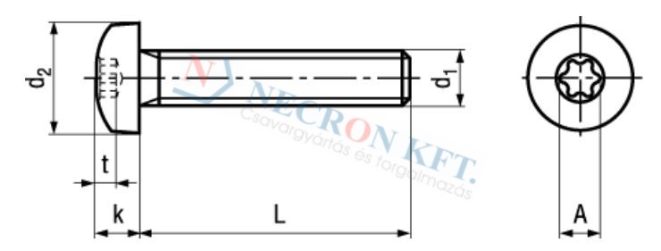 Domborúfejű Torx kulcsnyílású csavar (NCN5687-A20-0265)