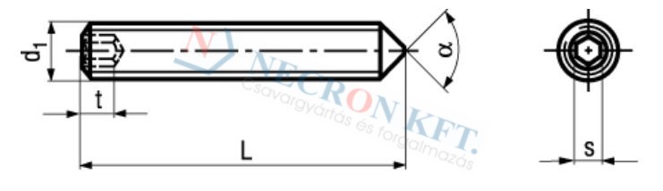 Belsőkulcsnyílású kúposvégű hernyócsavar (DIN914-A200-0003)