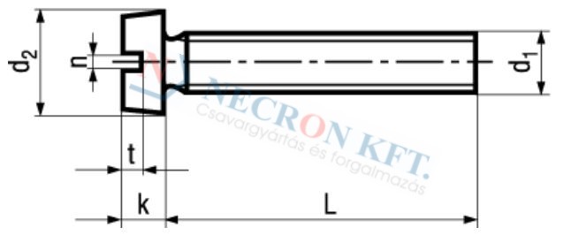 Hengeresfejű egyeneshornyú csavar (DIN84-A4000-0470)