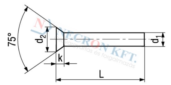 Süllyesztettfejű szegecs (DIN661-A200-0025)