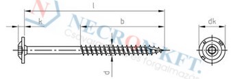 Laposfejű ácsszerkezeti faforgácslapcsavar TORX (Faforg-ZX00-1050)